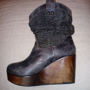 Cute slouchy wedge boots